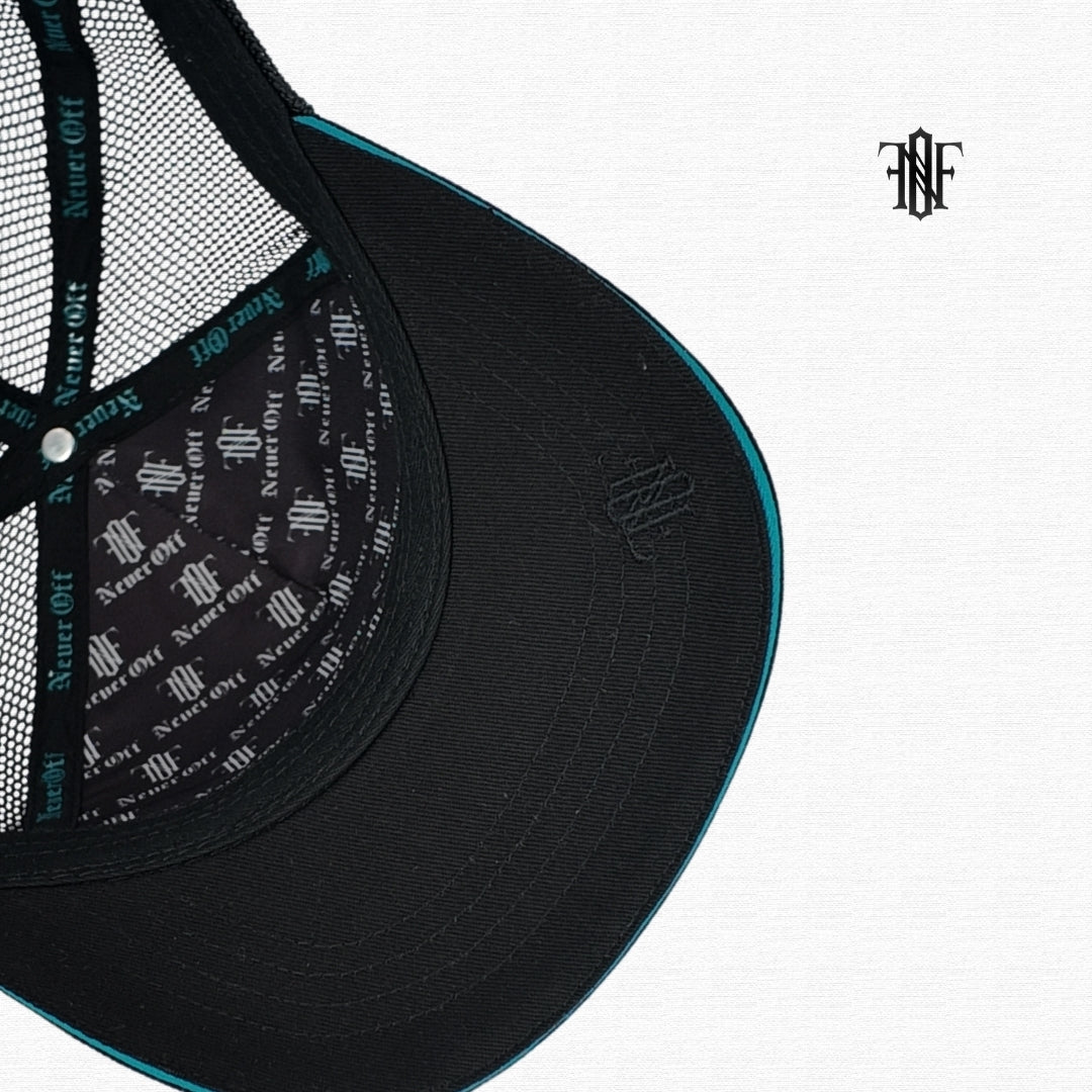 Gorra Never Off Black & Aqua Edition