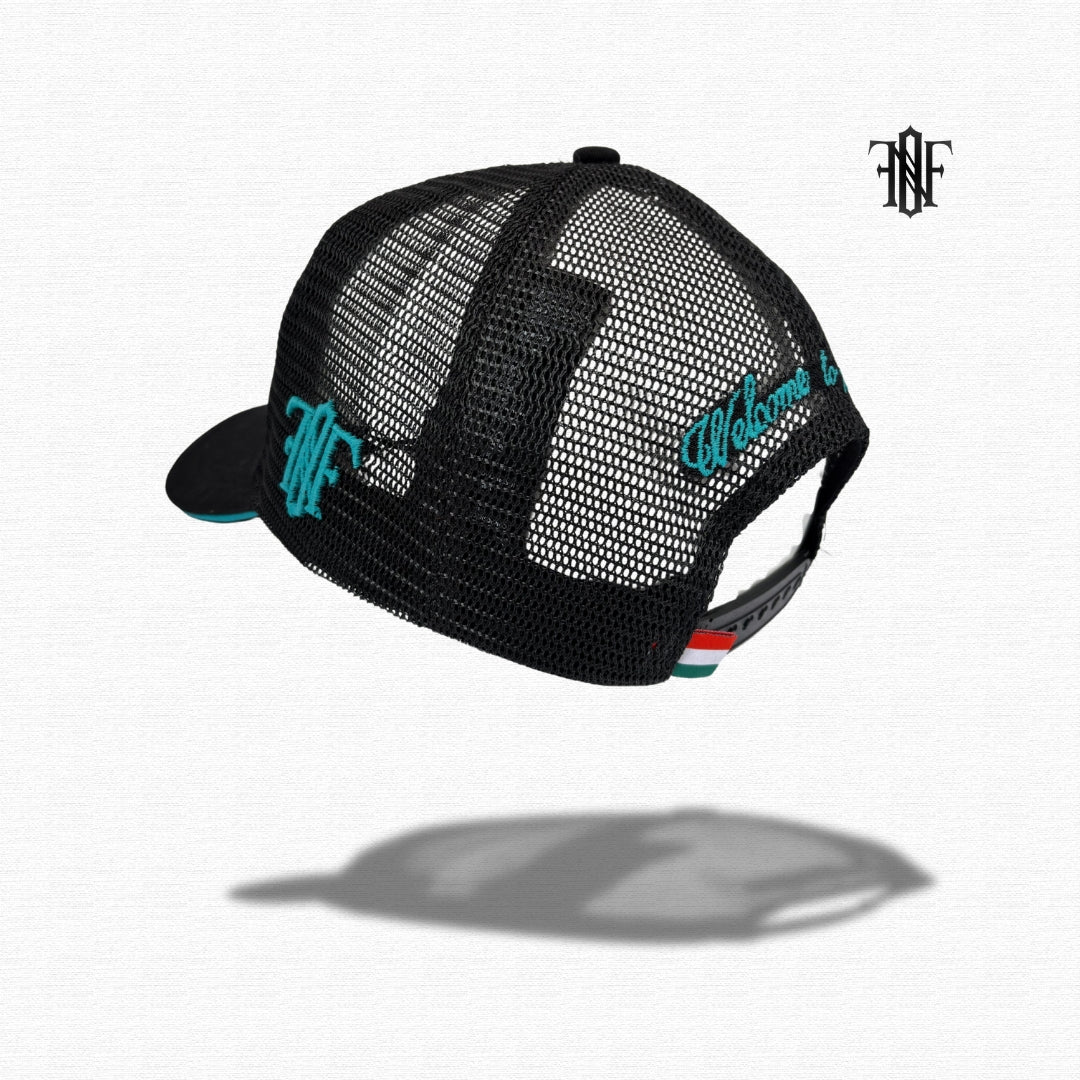 Gorra Never Off Black & Aqua Edition